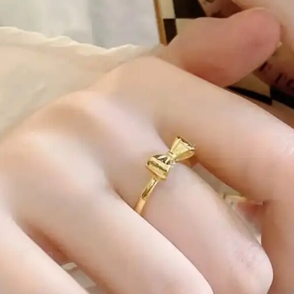 Bow Knot Titanium Steel Ring - Picture 3 of 4